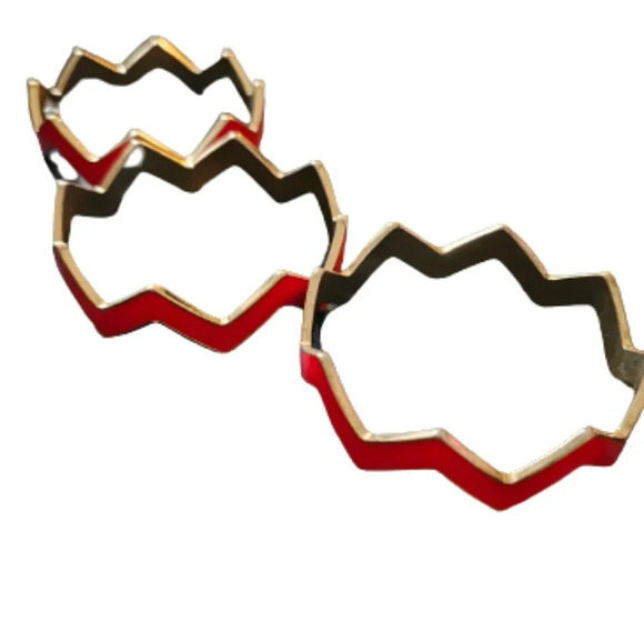 Stacking Zigzag Bracelet Red/Gold - Picture 3 of 6